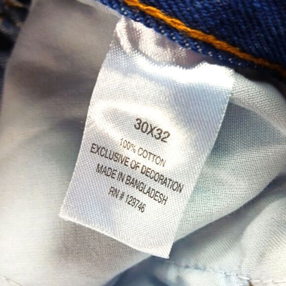 Blue Mountain Relax Fit Mid-Rise Denim Utility/Carpenter Jeans. Blue Men's 30x30 - Picture 6 of 10